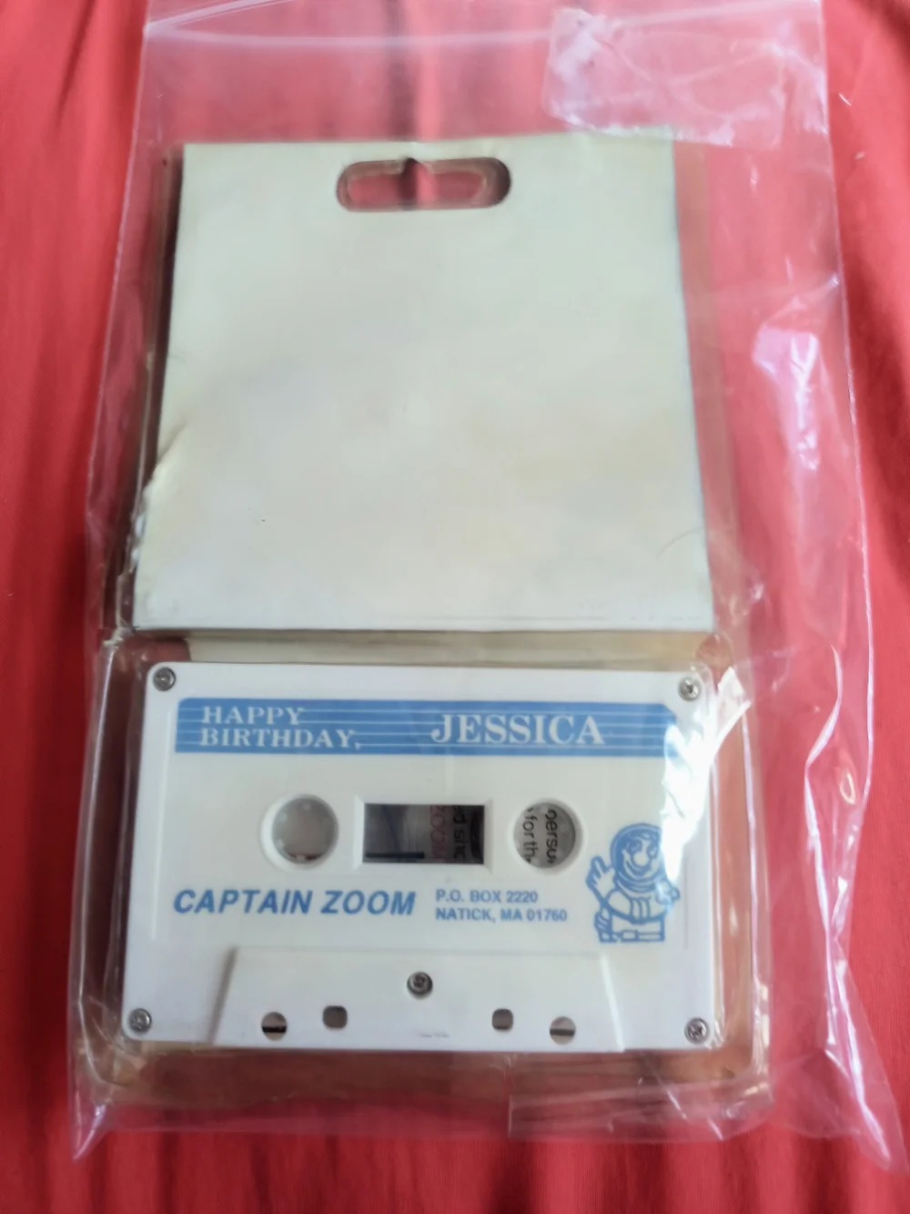 Captain Zoom Personalized Happy Birthday Cassette Tape - Blue Jessica